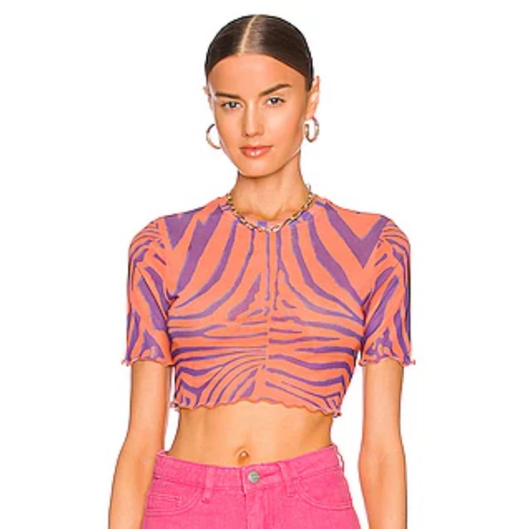 Revolve AFRM Isla Tee in Orange Zebra - Picture 1 of 3